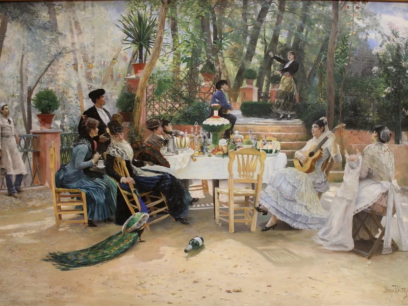 1854-Hugo Birger - Pranzo durante La Feria a Granada